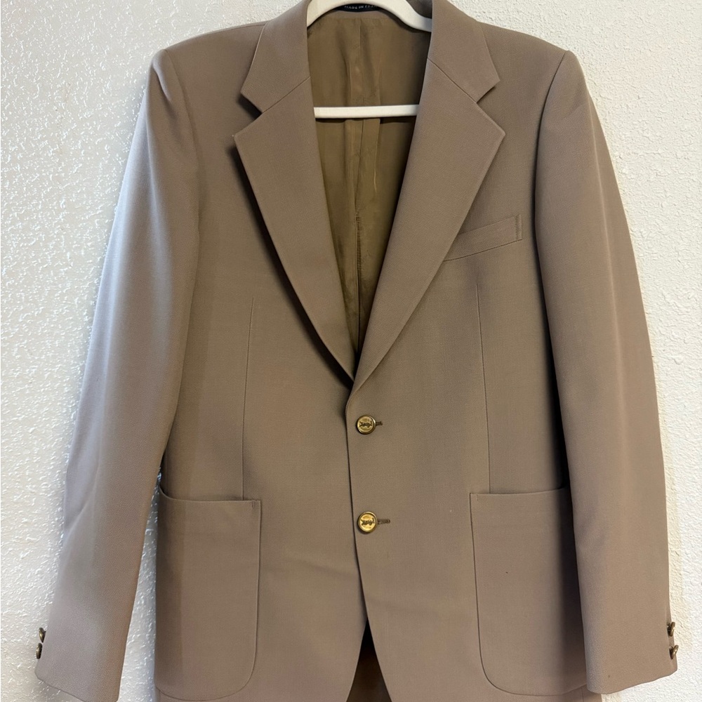 Yves Saint Laurent Tan Sport Coat with Notched Lapels